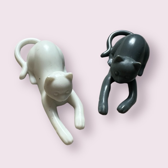 Set Of Three Black White Gray Cats Refrigerator Magnets Kitchen Decor - Picture 2 of 9